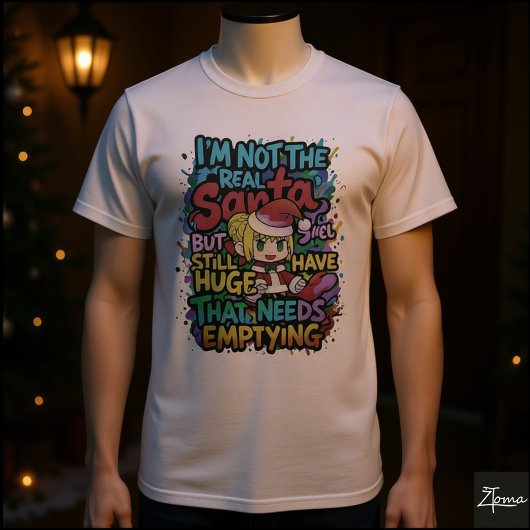 Anime Santa Huge Needs Emptying Quote T-Shirt
