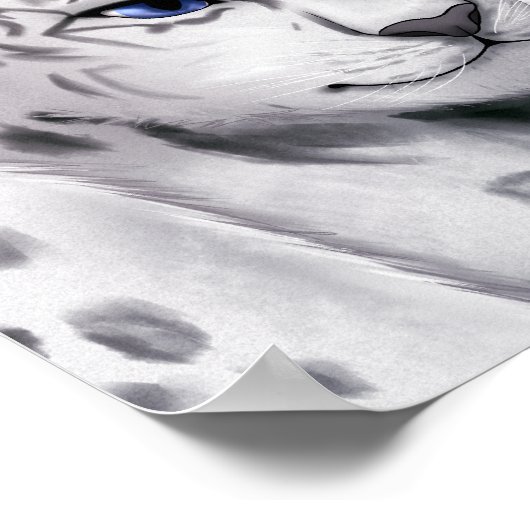 Anime-Schneeleopard dekoriert Poster (Ecke)