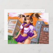 Anime School Girl Nikki Postkarte (Vorne/Hinten)
