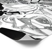 Anime-Schwarz-Weiß-Panda | AI Art Poster (Ecke)