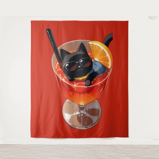 ANIME SCHWARZE KATZE WANDTEPPICH (Vorderseite)