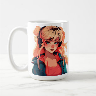 Anime Serenade: Türkise Melodie Kaffeetasse