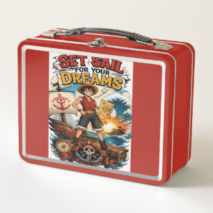 Anime-Set-Sail-for-Dreams-Metall-Lunchbox - Rot Metall Brotdose