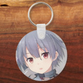 Anime short gray hair brown eyes girl manga schlüsselanhänger (Vorderseite)