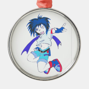 Anime Silbernes Ornament
