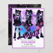 Anime Skater Girl Birthday Party Skateboarding (Vorne/Hinten)