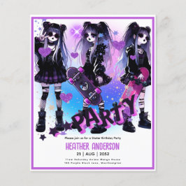 Anime Skater Girl Birthday Party Skateboarding