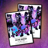 Anime Skater Girl Birthday Party Skateboarding Einladung