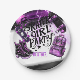 Anime Skater Girl Birthday Party Skateboarding Pappteller