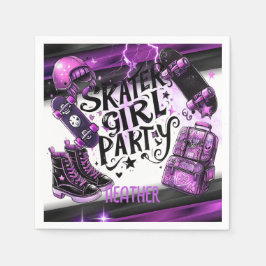 Anime Skater Girl Birthday Party Skateboarding Serviette