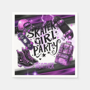 Anime Skater Girl Birthday Party Skateboarding Serviette