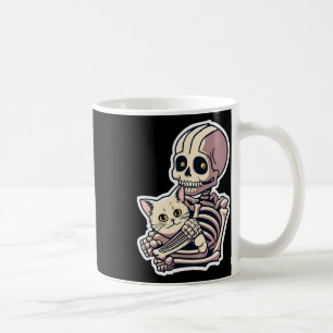 Anime Skeleton Holding a Cat Shirt Lazy Halloween Kaffeetasse