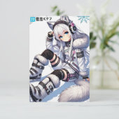 Anime Ski Girl Card (Stehend Vorderseite)