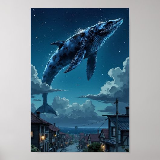 Anime Sky Whale Fantasy Wall Art Poster (Vorne)
