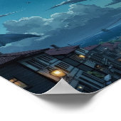 Anime Sky Whale Fantasy Wall Art Poster (Ecke)