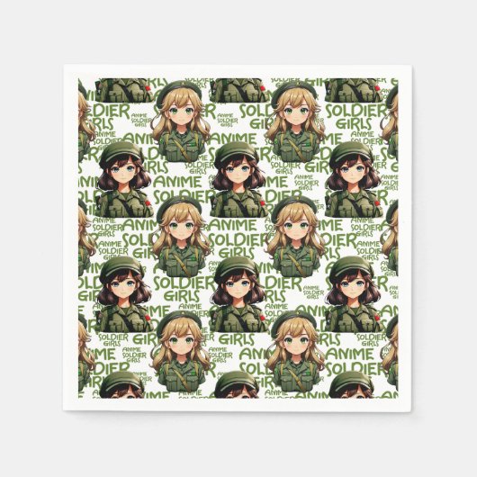 Anime Soldier Girls Design Serviette (Vorderseite)