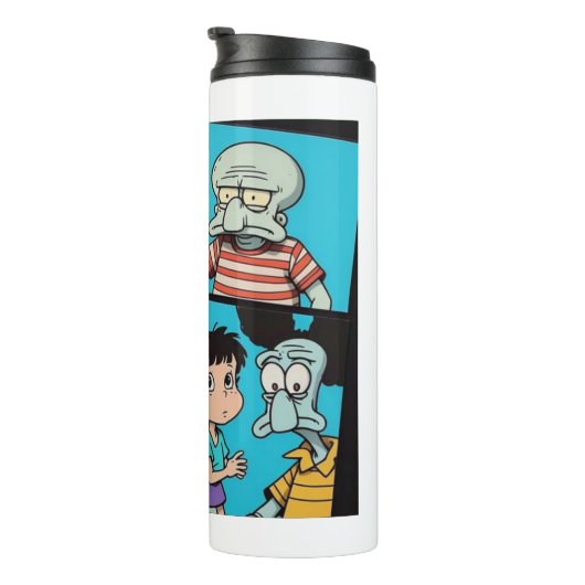 Anime Squidward Sad Thermosbecher (Nach rechts gedreht)