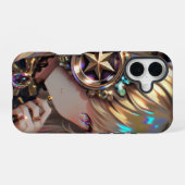 Anime Steampunk Horned Beauty mit Star Monocle iPhone 16 Hülle (Rückseite (Horizontal))
