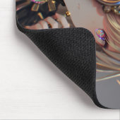 Anime Steampunk Horned Beauty mit Star Monocle Mousepad (Ecke)