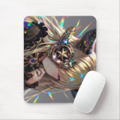 Anime Steampunk Horned Beauty mit Star Monocle Mousepad (Mit Mouse)
