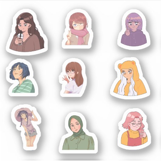 Anime-Stickers Aufkleber (Vorderseite)