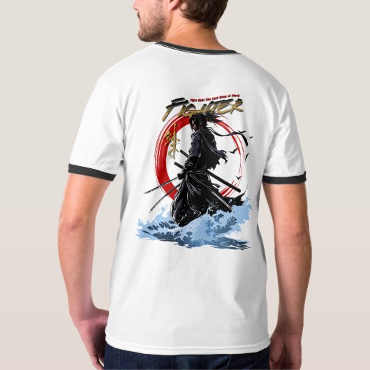 Anime-Stil-Kämpfer | Männer-Ringer T-Shirt (Schwarz voll)