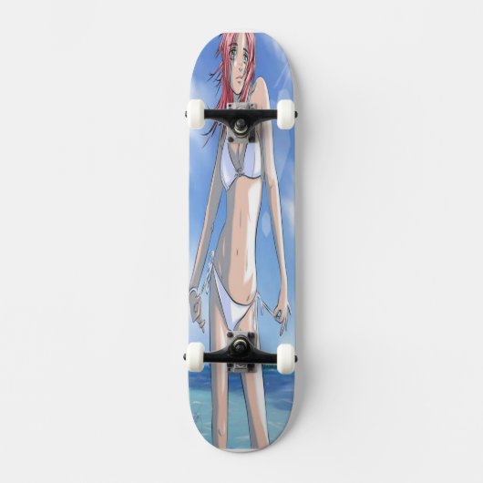 Anime-Strand-Mädchen Skateboard (Vorderseite)