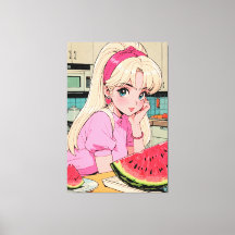 Anime Stretched Canvas Print
