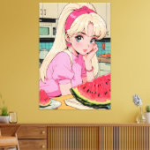 Anime Stretched Canvas Print Leinwanddruck (Insitu (Wohnzimmer))