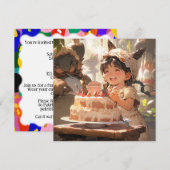 Anime Style Birthday Celebration Art Einladung (Vorne/Hinten)