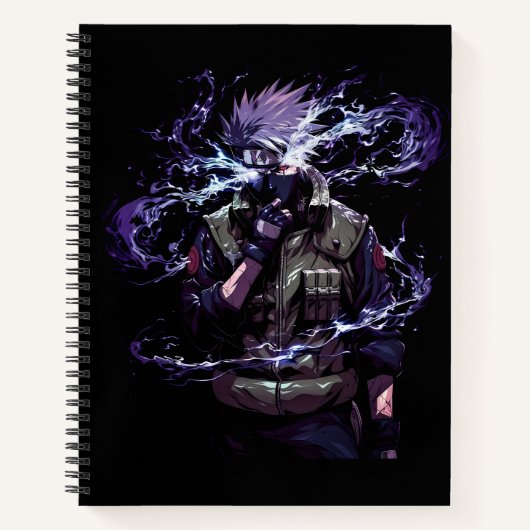Anime Style Black : Kakashi Hatake Spiral Cover Notizblock (Vorderseite)