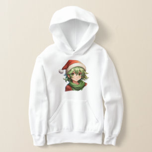 Anime Style Christmas Elf Portrait Hoodie