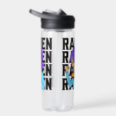 Anime style girl aß Noodles schwarzen Text Trinkflasche (Rechts)