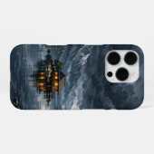 anime style lake with mountains iPhone hülle (Rückseite (Horizontal))