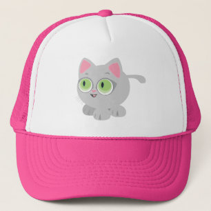 Anime Style Niedlich Kitten Cat Trucker Hat Truckerkappe