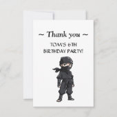 Anime Style Ninja Warrior Boys Birthday Party Dankeskarte (Vorderseite)