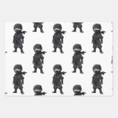 Anime Style Ninja Warrior Boys Birthday Party Geschenkpapier Set (Vorderseite)