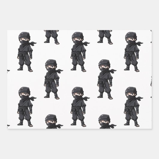 Anime Style Ninja Warrior Boys Birthday Party Geschenkpapier Set (Vorderseite)