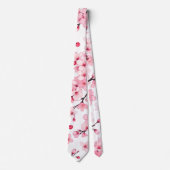 Anime Style Pink Cherry Blossom Muster Krawatte (Vorderseite)