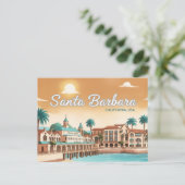 Anime Style Santa Barbara, Kalifornien, USA Postkarte (Stehend Vorderseite)