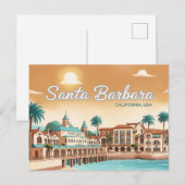 Anime Style Santa Barbara, Kalifornien, USA Postkarte (Vorne/Hinten)