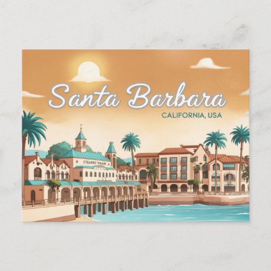 Anime Style Santa Barbara, Kalifornien, USA Postkarte (Vorderseite)