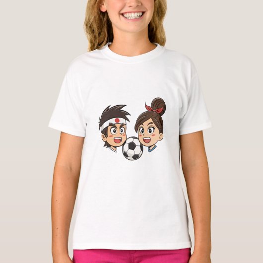 Anime Style soccer Couple T-Shirt (Vorderseite)
