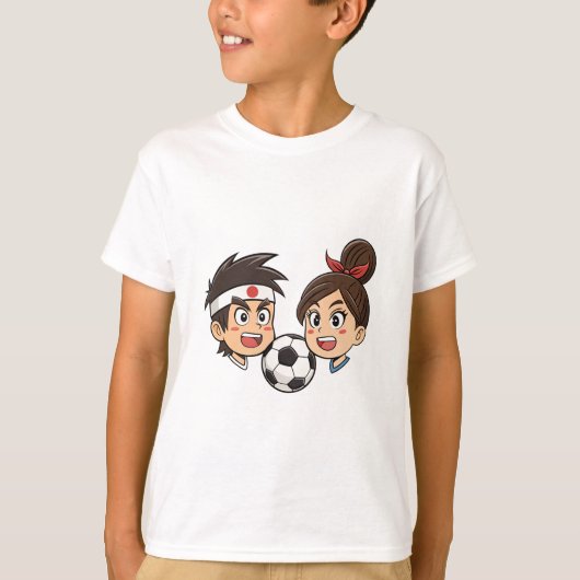Anime Style soccer Couple T-Shirt (Vorderseite)