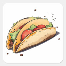 Anime Style Watercolor mexikanische Taco Clip Art