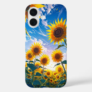 Anime Summer Sunflower Field iPhone 16 Hülle