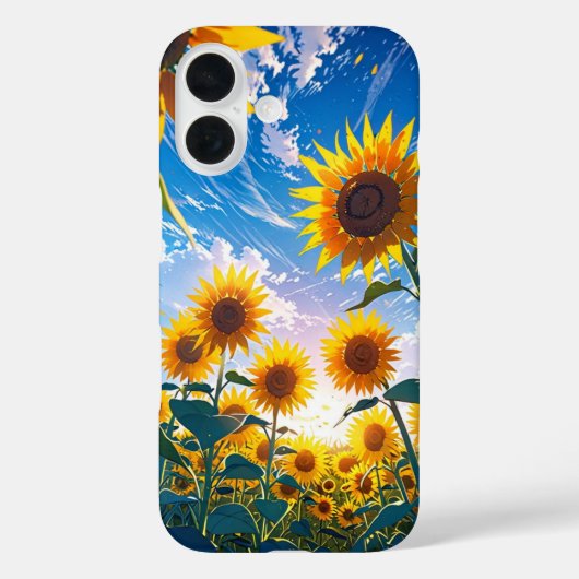 Anime Summer Sunflower Field Case-Mate iPhone Hülle (Rückseite)