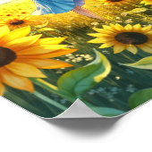 Anime Sunflower Field Summer Wall Art Poster (Ecke)