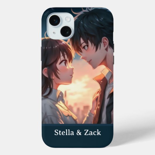 Anime Sunset Couple Case-Mate iPhone Hülle (Rückseite)
