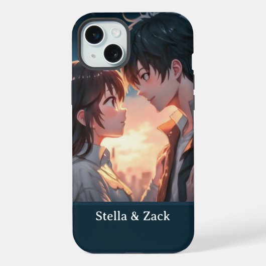 Anime Sunset Couple iPhone Hülle (Rückseite)